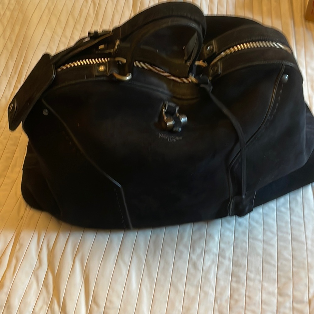 Suede Yves Saint Laurent paris  YSL muse overnight duffle camping travel